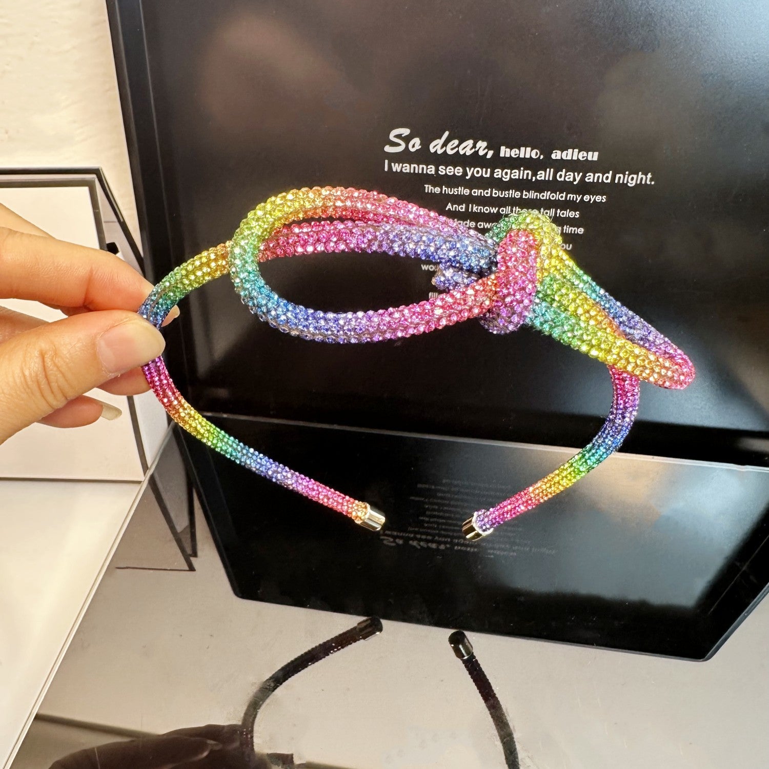 Wholesale Super Sparkling Water Diamond Fashion with Diamond Luxury Light Luxury Style Knotting Full Diamond Headband