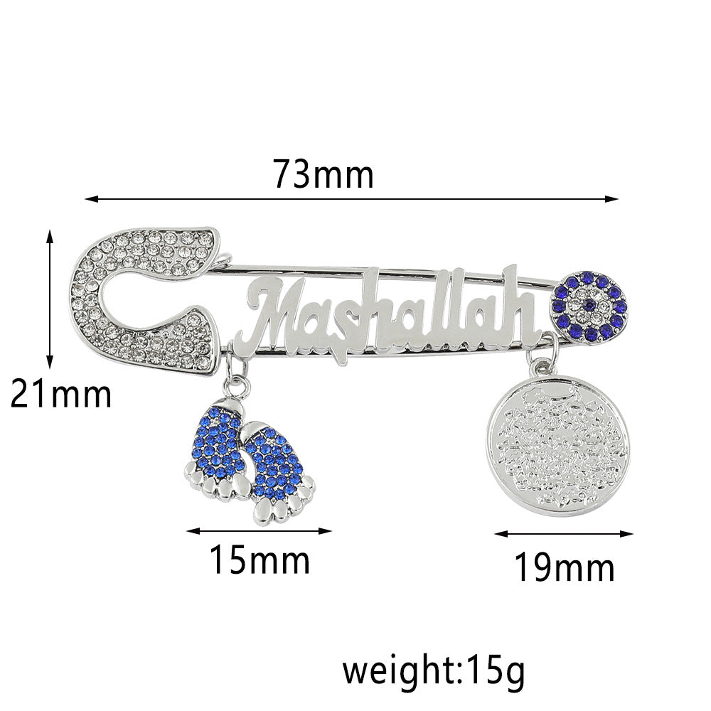 Wholesale Diamond Foot Letter Exquisite Alloy Brooch