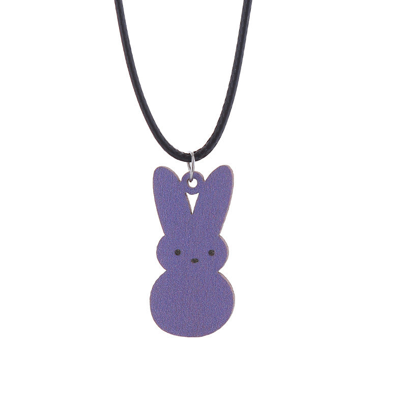 Wholesale Easter Candy Color Bunny Wooden Earrings