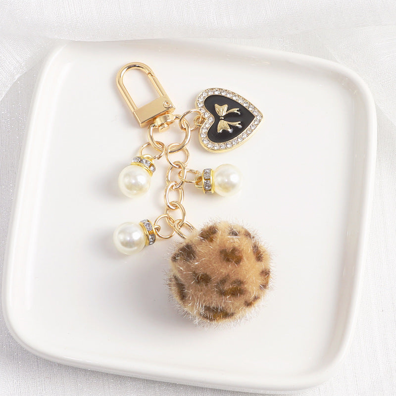 Wholesale Leopard Fur Ball Keychain