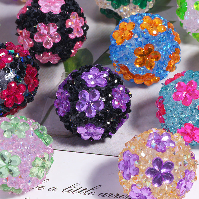 Wholesale 5pcs/pack small flower straight hole loose beads DIY accessories