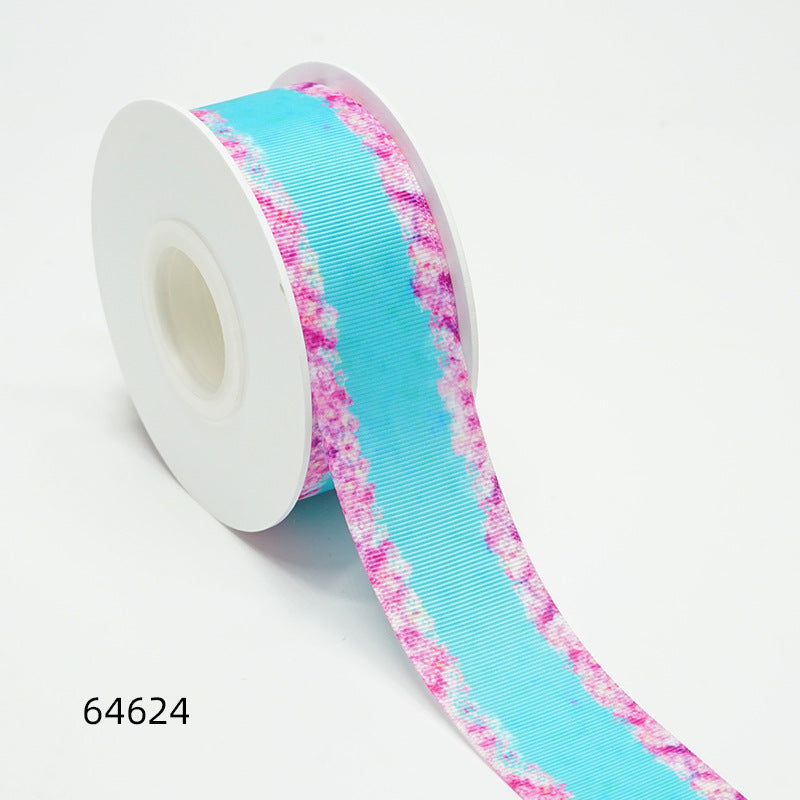 Wholesale 50Y Thermal transfer ribbon cartoon bottom picture ribbon printing ribbon thermal transfer ribbon flower diy ribbon roll