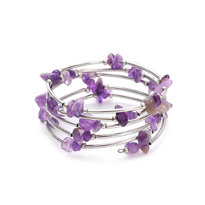 Wholesale Turquoise mixed multi-layered stone bracelet Layered Bracelet Set