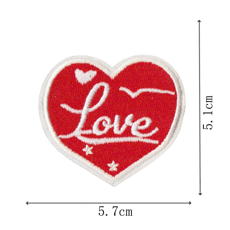 Wholesale The letters LOVE and the shape of a heart Embroidery DIY Patches