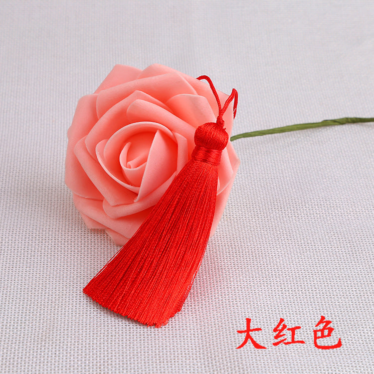 Wholesale 8CM Short Fat Vertical Ice Silk Small Tassel Hanging Ear Pendant