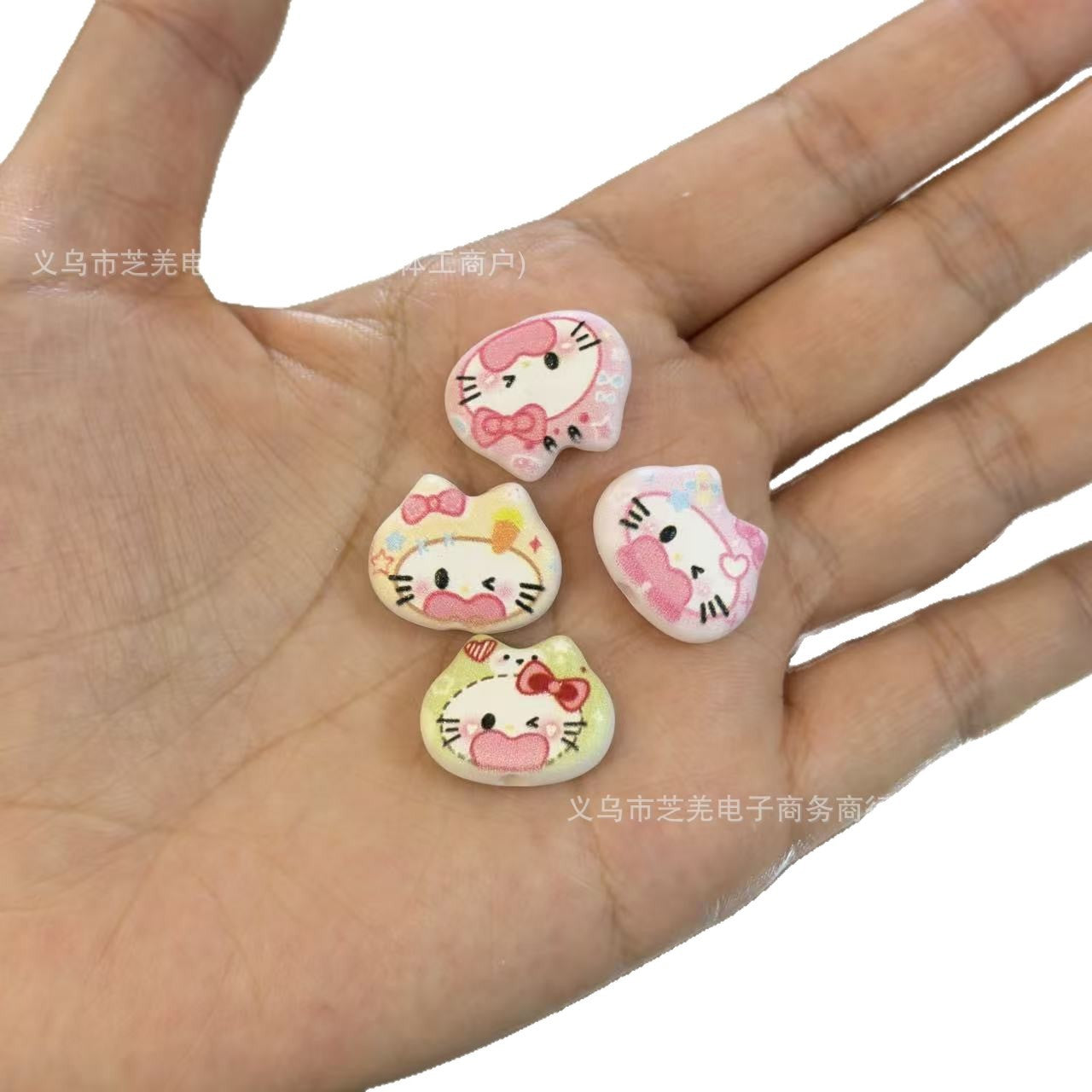Wholesale 10pcs Cartoon Cute Relief Cat Head Acrylic Beads OLY Exclusive