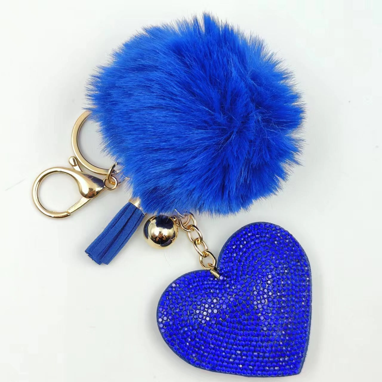 Wholesale explosions hot drilling love key chain bag pendant fur ball accessories car pendant
