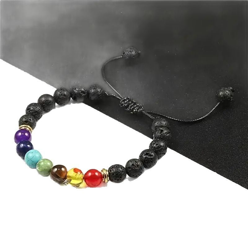 Wholesale Colorful volcanic stone braided bracelet