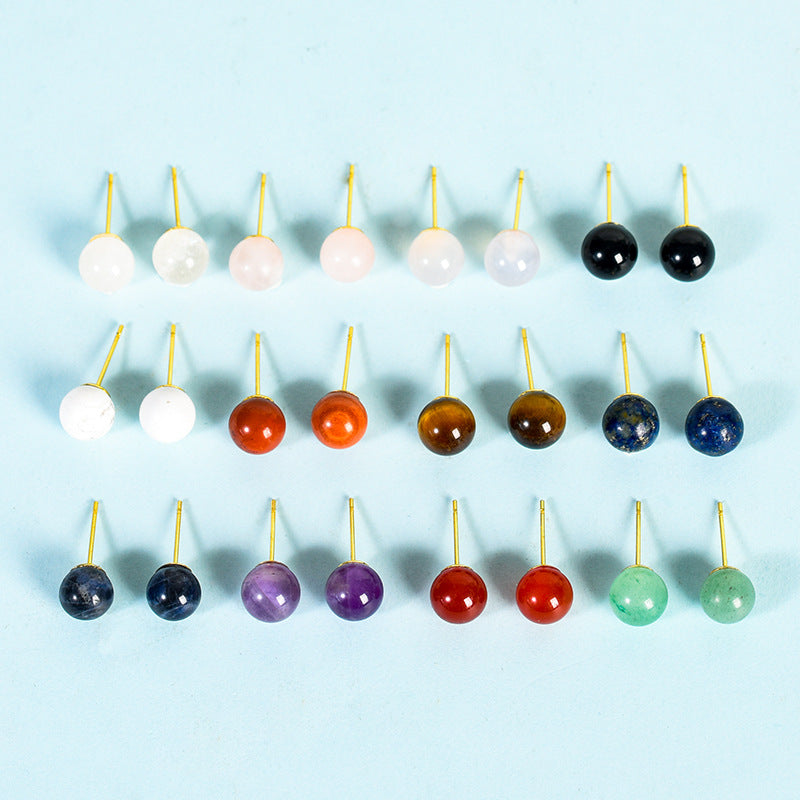 Wholesale Natural Crystal Raw Stone Crystal Earrings Stud Earrings
