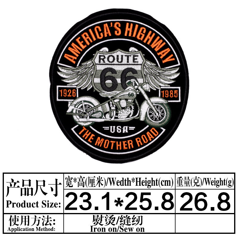Wholesale Oversized Embroidered Eagle Patch Punk Motorcycle Badge Cloth Applique For Clothing DIY Craft Supply
