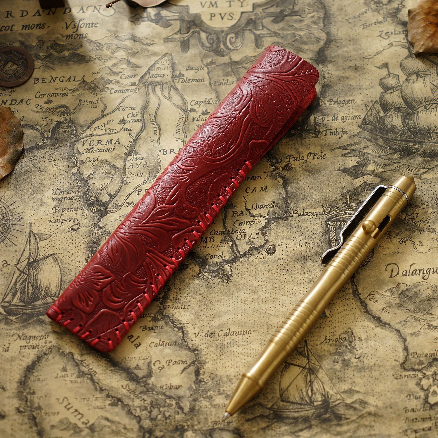 Wholesale Retro Pure Handmade Head Layer Cowhide Creative Pen Bag