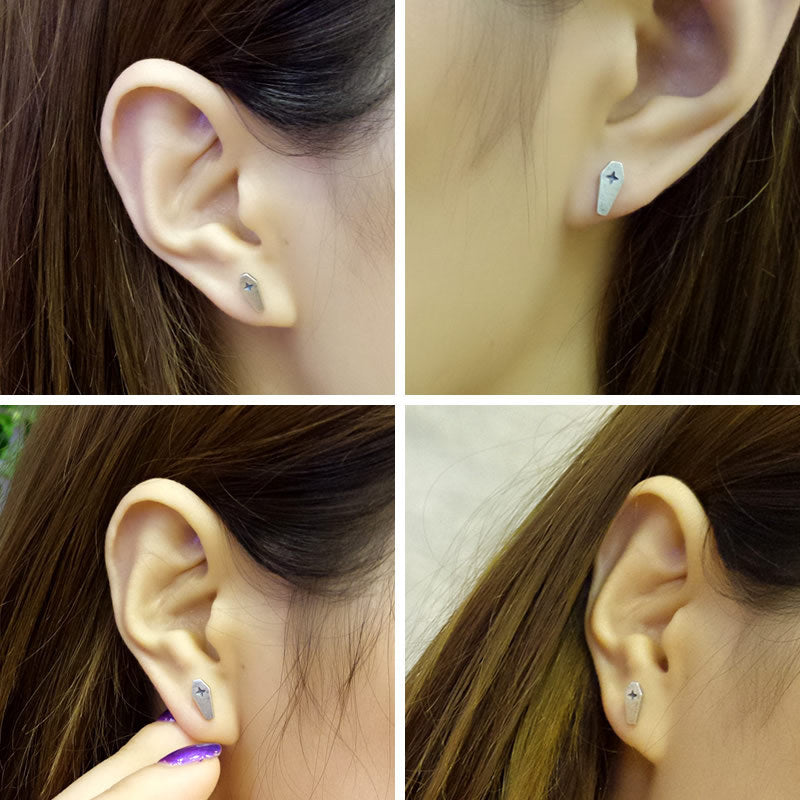 Wholesale Sterling Silver Gothic Cross Diamond Earrings