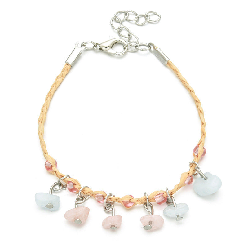 Wholesale Straw Rope Adjustable Copper Bracelet