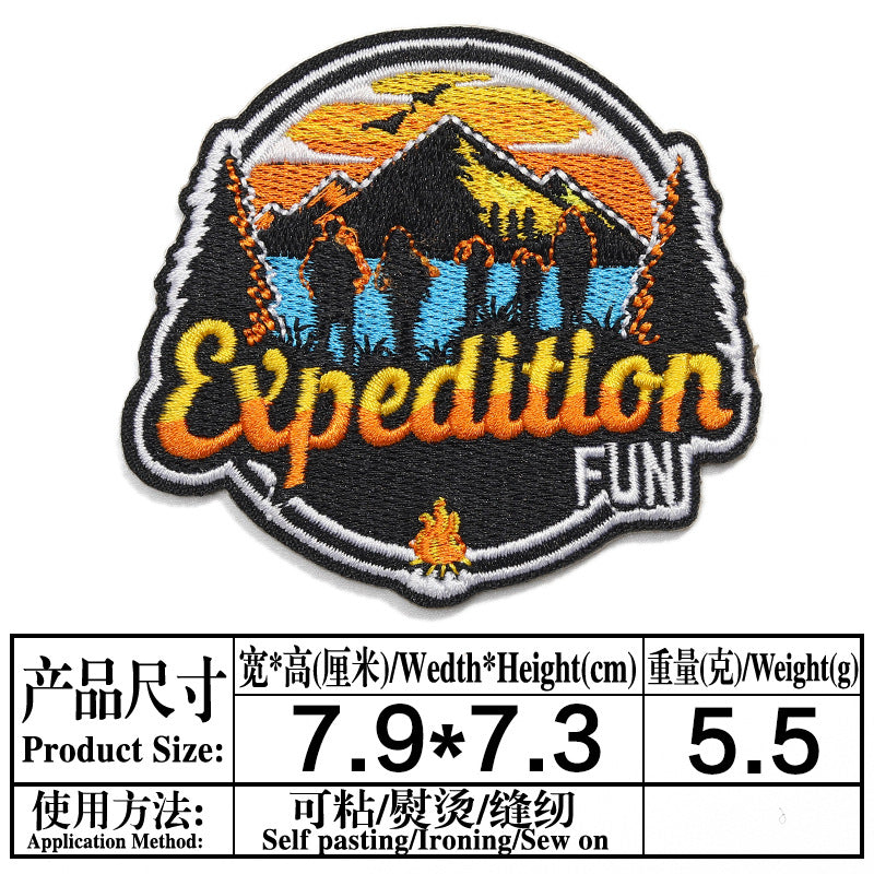 Wholesale Twill Self Adhesive Embroidered Patch Set Decorative Accent For Towels And Outdoor Camping Gear Gift Resale