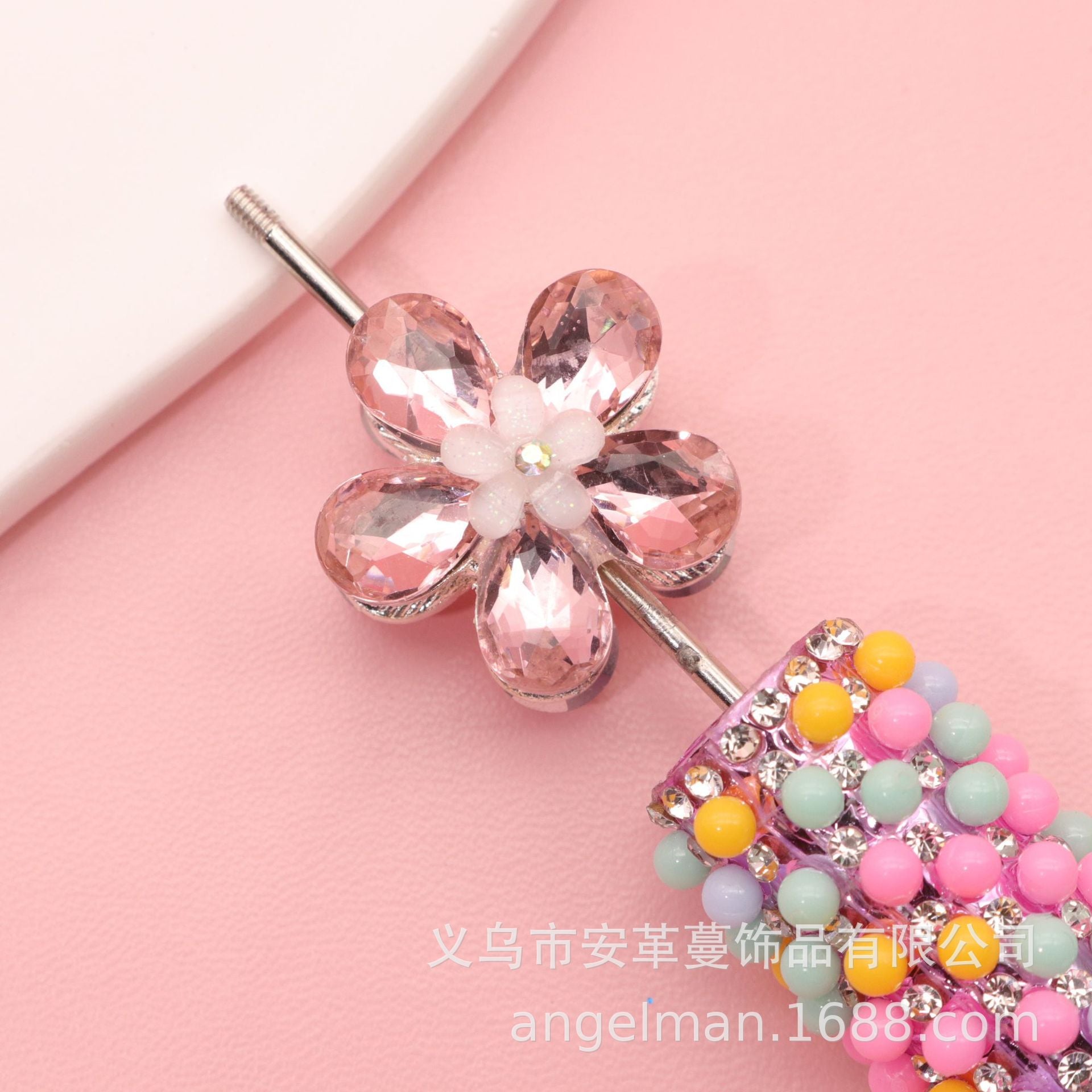 Wholesale Five-leaf flower beads double-sided crystal flower electroplating DIY beads