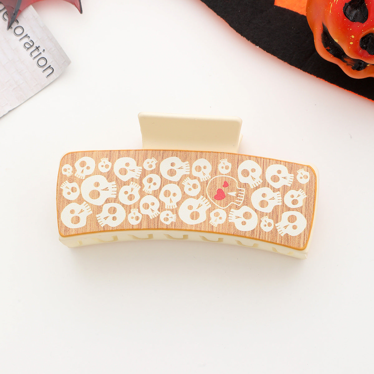 Wholesale Skull Pumpkin Leather Hair Clip