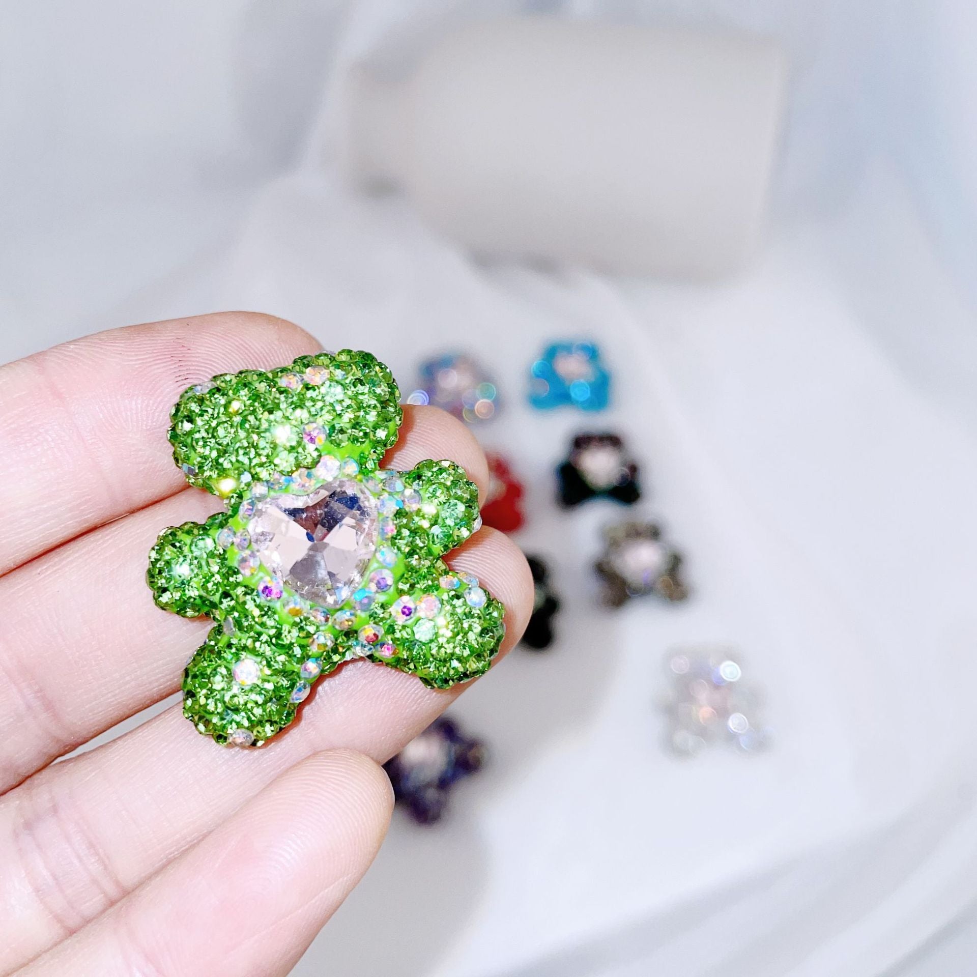 Wholesale Christmas Bear Straight Hole Full Drilled Clay Beads