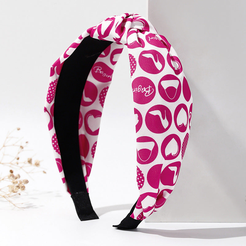 Wholesale Valentine's Day Love Fabric Pink Y2k Headband
