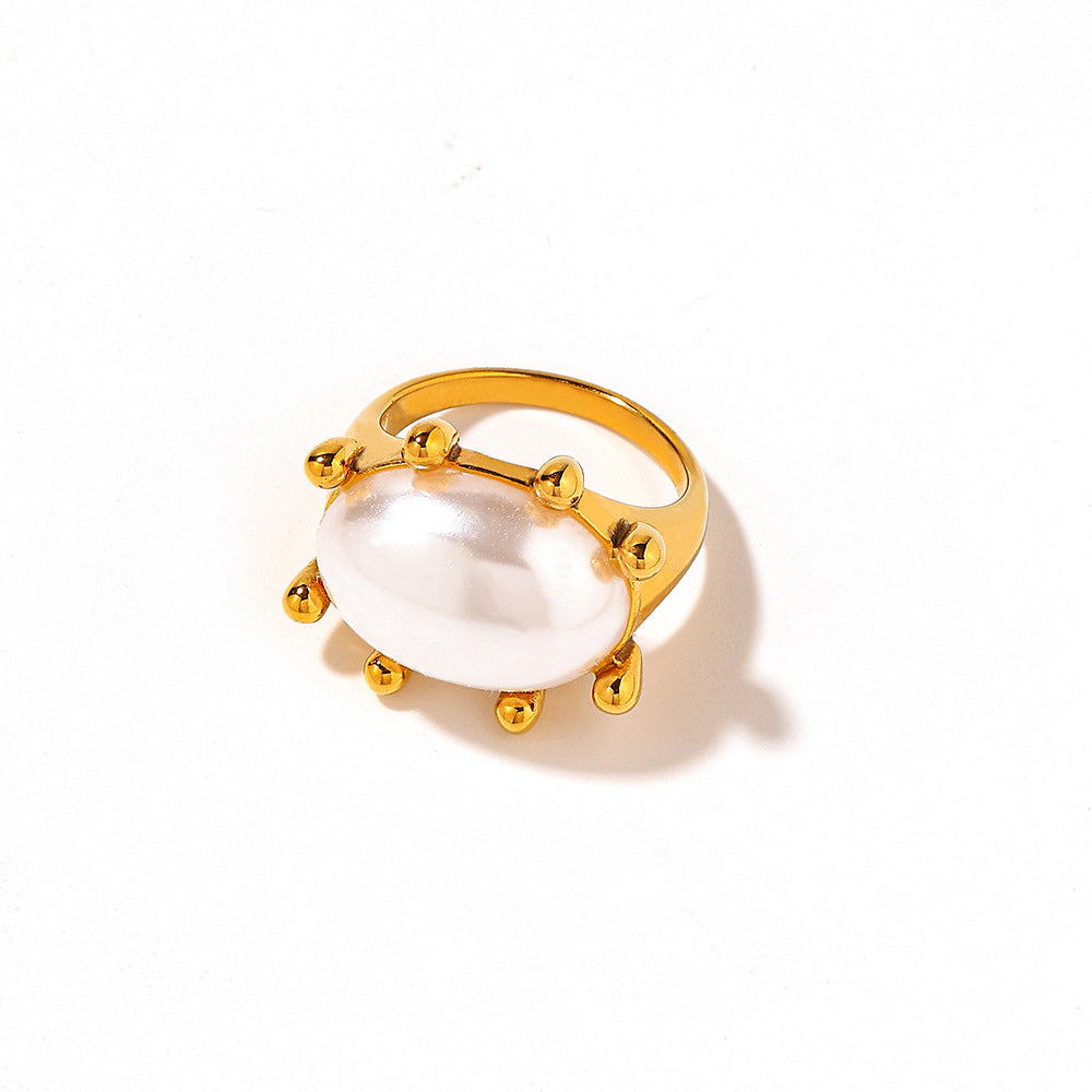 Wholesale Stainless steel ring plated with 18k gold