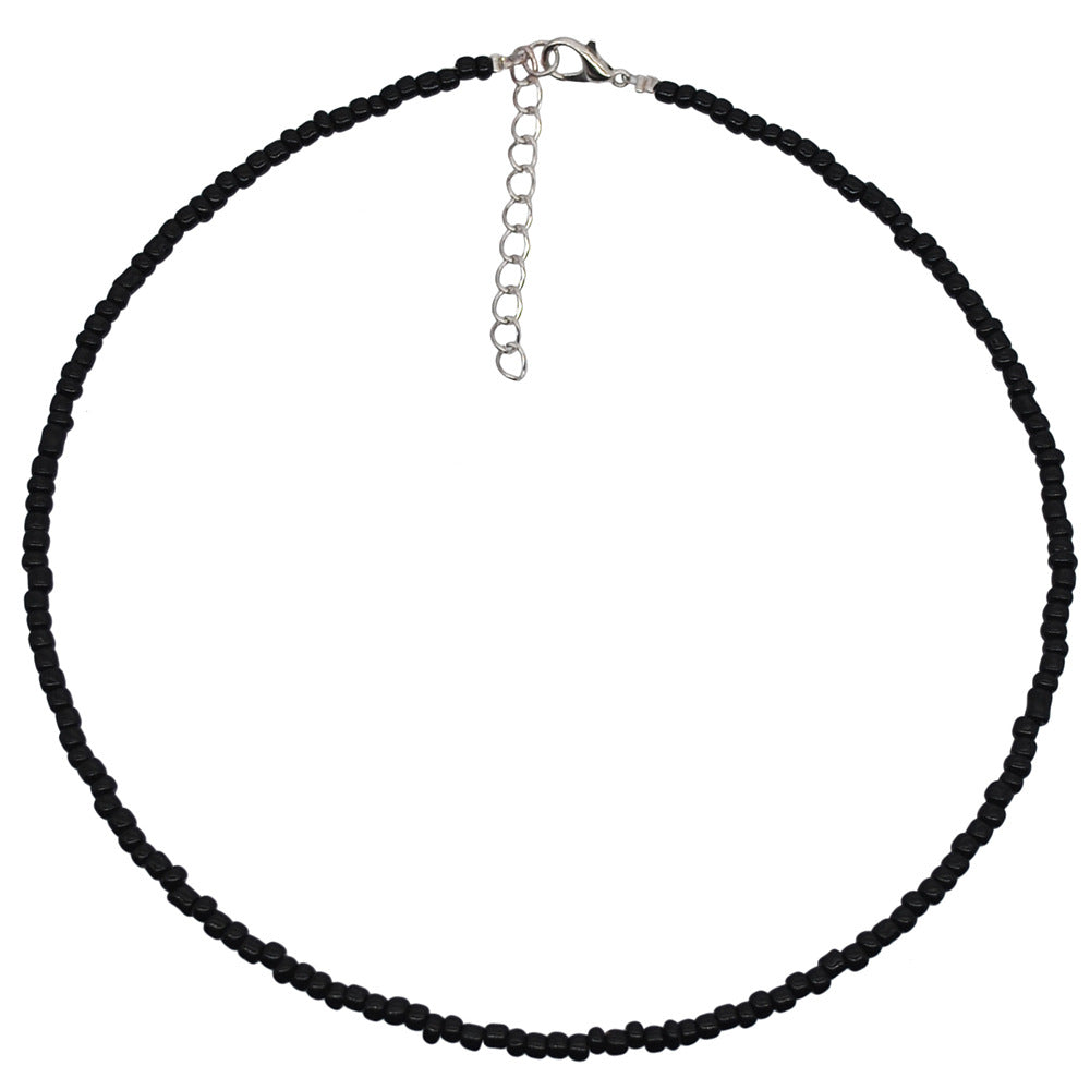 Wholesale Simple Black Beaded Pendant Necklace
