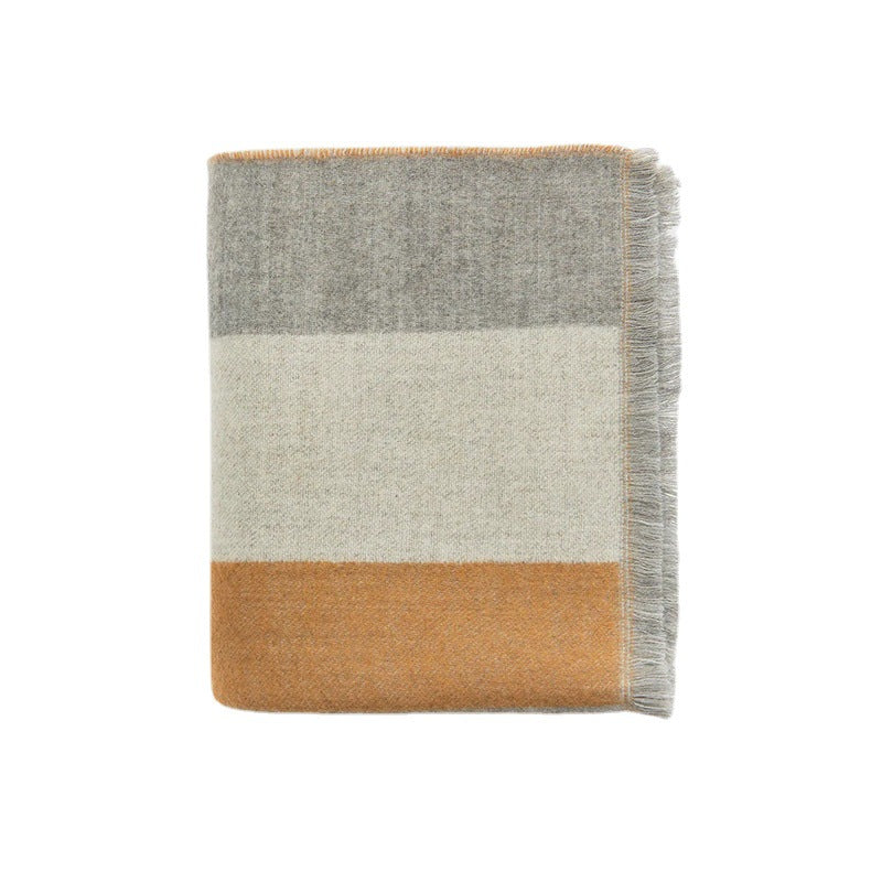 Wholesale Horizontal Bar Color Matching Thick Braid Tassels Imitation Cashmere Warm Scarves