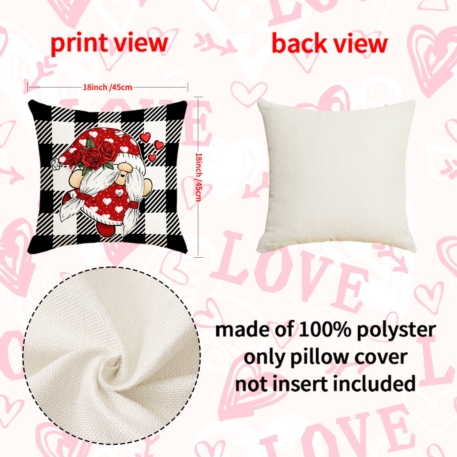 Wholesale  Heart Pillowcase Red Set Valentine' s Day