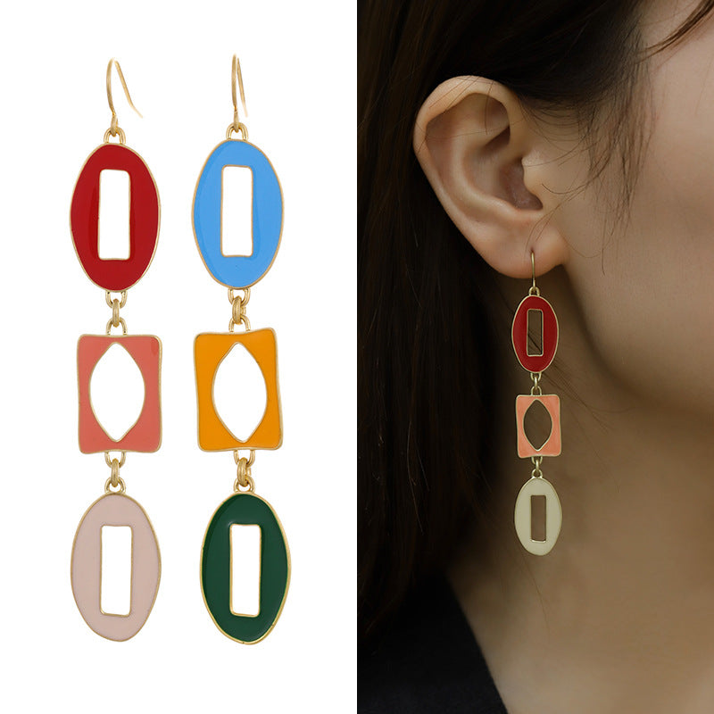 Wholesale Copper Plated Enamel Drop Oil Vintage Earrings