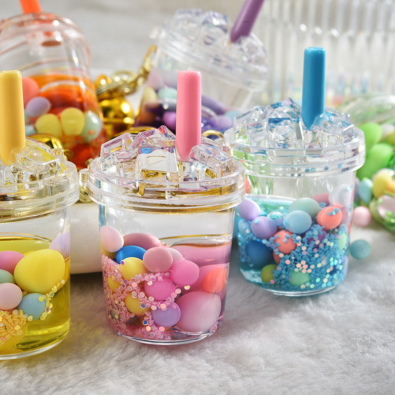 Wholesale Acrylic Liquid Sand Bottle Iceberg Cup Pendant Oil-filled Keychain
