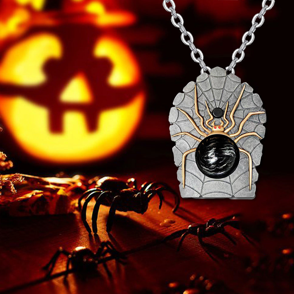 Wholesale Gothic Halloween Spider Alloy Necklace
