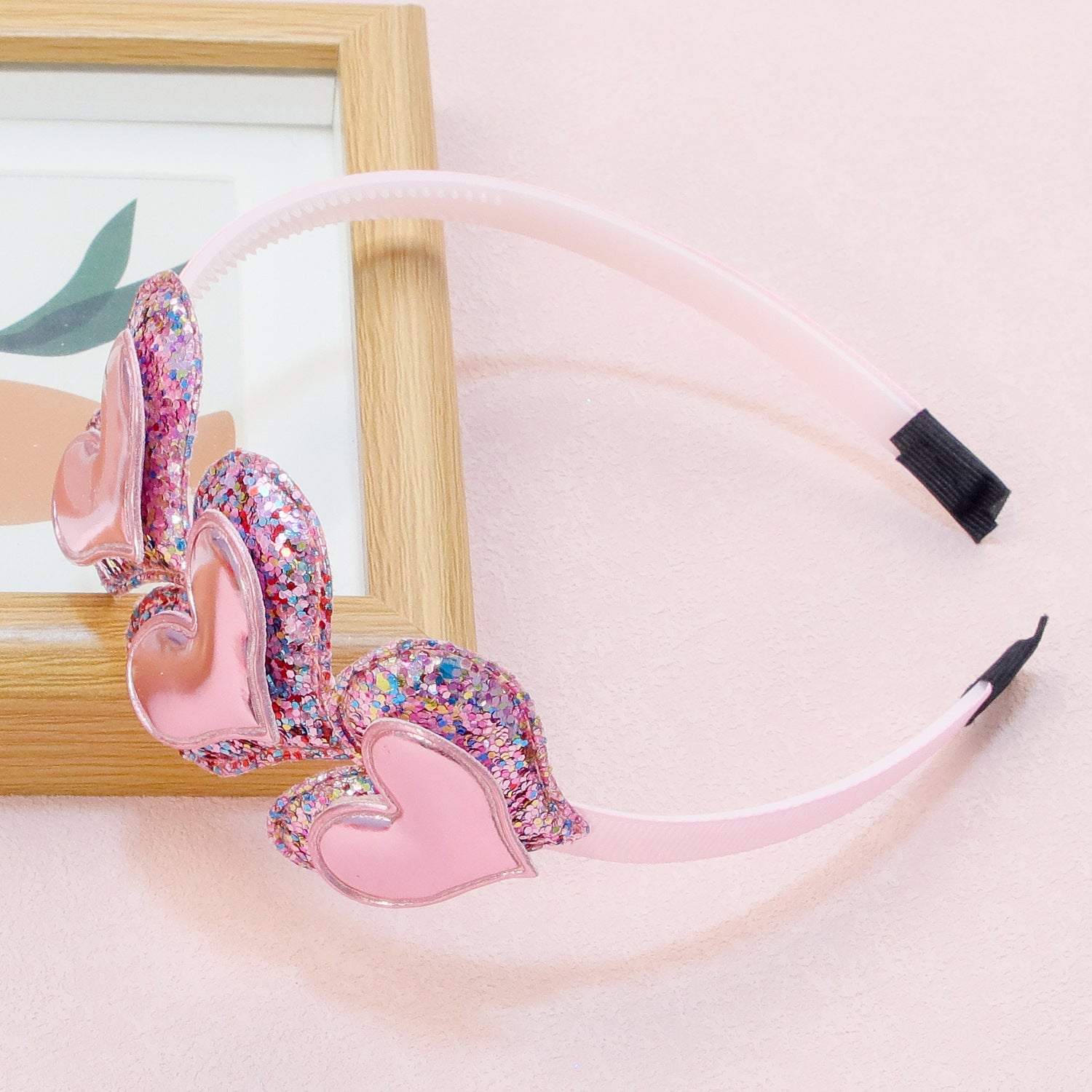 Wholesale Valentine's Day Double Layered Love Plastic Hair Hoops