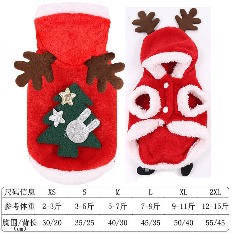 Wholesale Small, Medium and Large Dogs Pet Christmas Cotton Funny Autumn and Winter Clothes