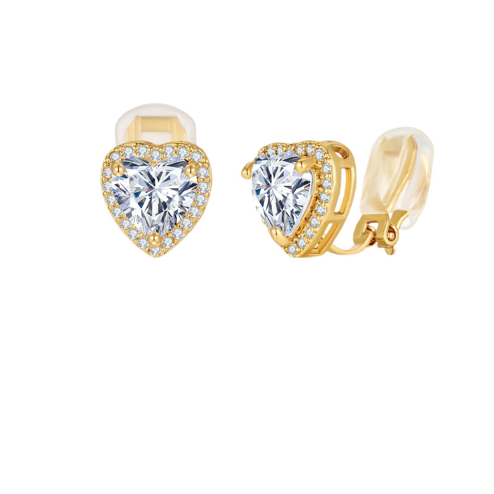 Wholesale Love zircon copper plated genuine earrings