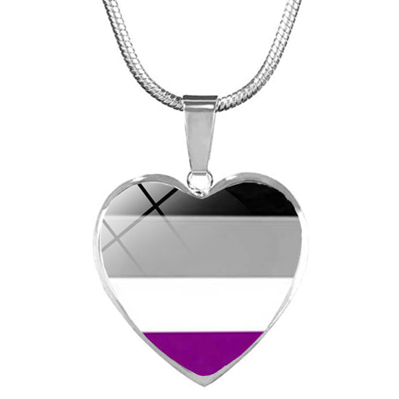 Wholesale Rainbow Time Gemstone Heart Pendant Alloy Necklaces