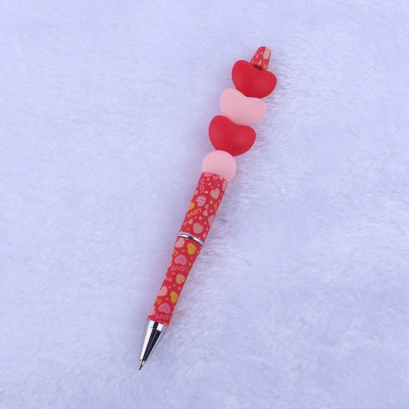 Wholesale Beaded Pens Valentine's Day Love Silicone Handmade Beaded Pen