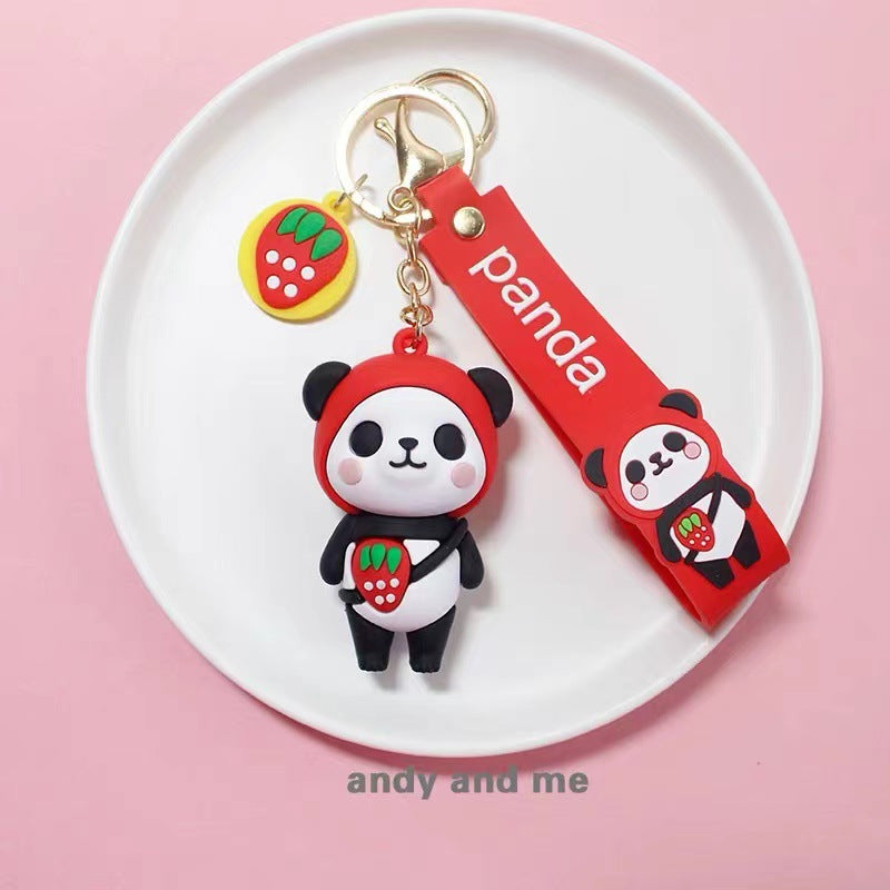 Wholesale Cartoon Fruit Panda PVC Keychains