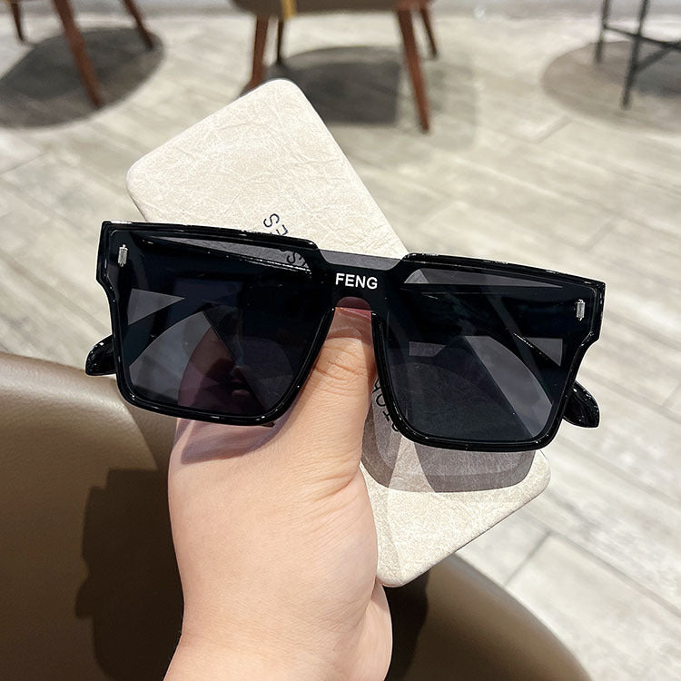 Wholesale High-end Retro Large Frame Integrated Lens UV Resistant Sunglasses