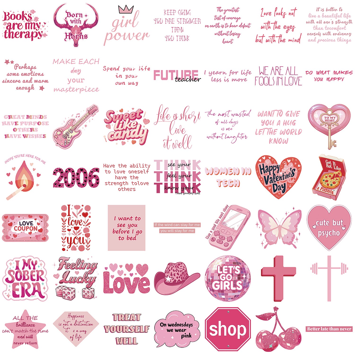 Wholesale 50Pcs Valentine' s Day Romantic Love Quotes  Stickers