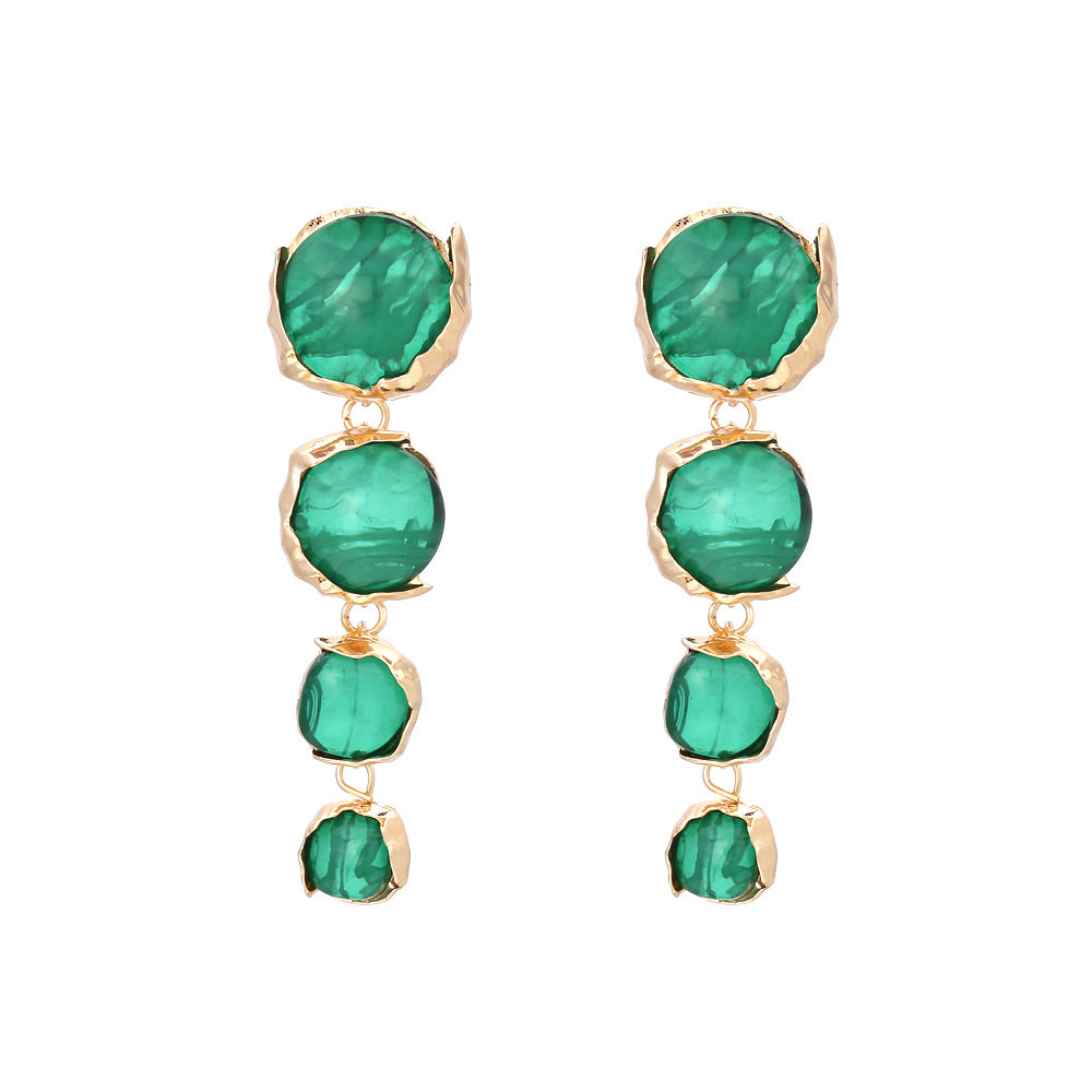 Wholesale Long Round Translucent Resin Earrings