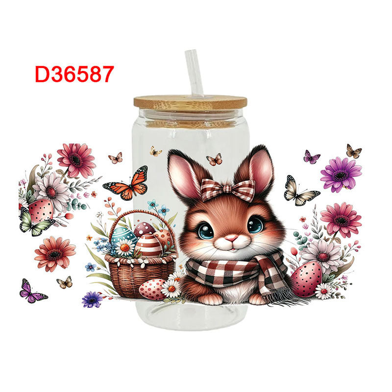 Wholesale UV transfer sticker for glass cups crystal label crystal sticker 16OZ UV DTF WRAPS