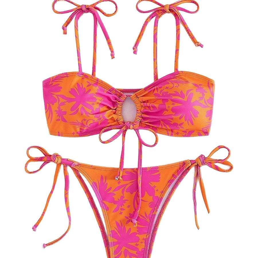 Wholesale Three-point strap split swimsuit