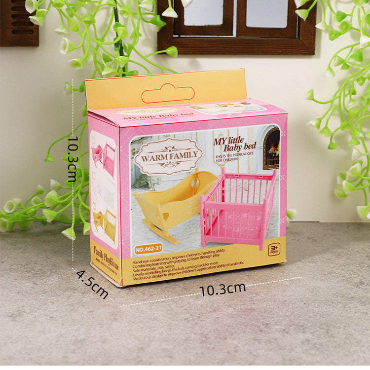 Wholesale miniature model furniture cradle crib surround bed Doll Accessories
