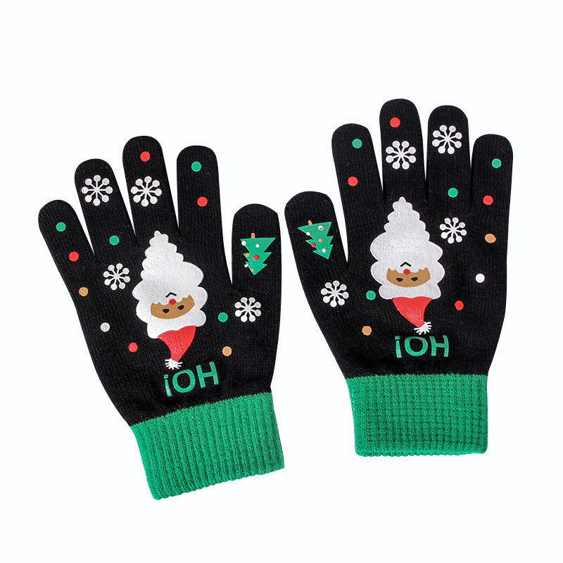 Wholesale Christmas Autumn and Winter Warm Knitted Brushed Inner Touch Screen Gloves