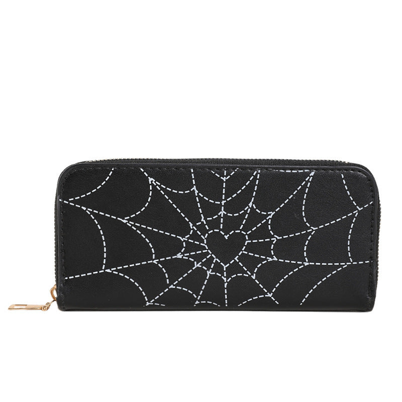Wholesale PU Love Spider Web Multi Card Long Wallet