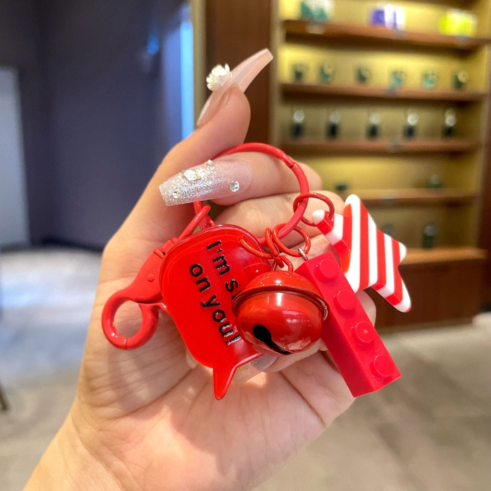 Keychain de bloque de bloques de construcción acrílico al por mayor