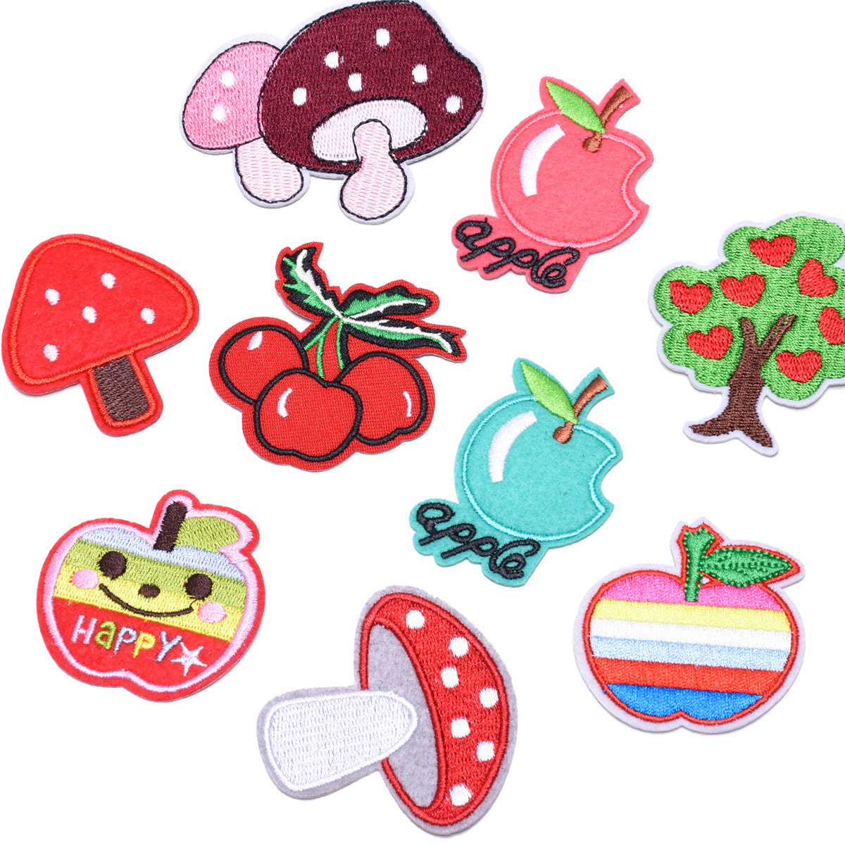 Wholesale Embroidered Fruit Patches 9 Styles Strawberry Cherry Cloth Applique For Clothing Bags Hats DIY Fashion Accessory