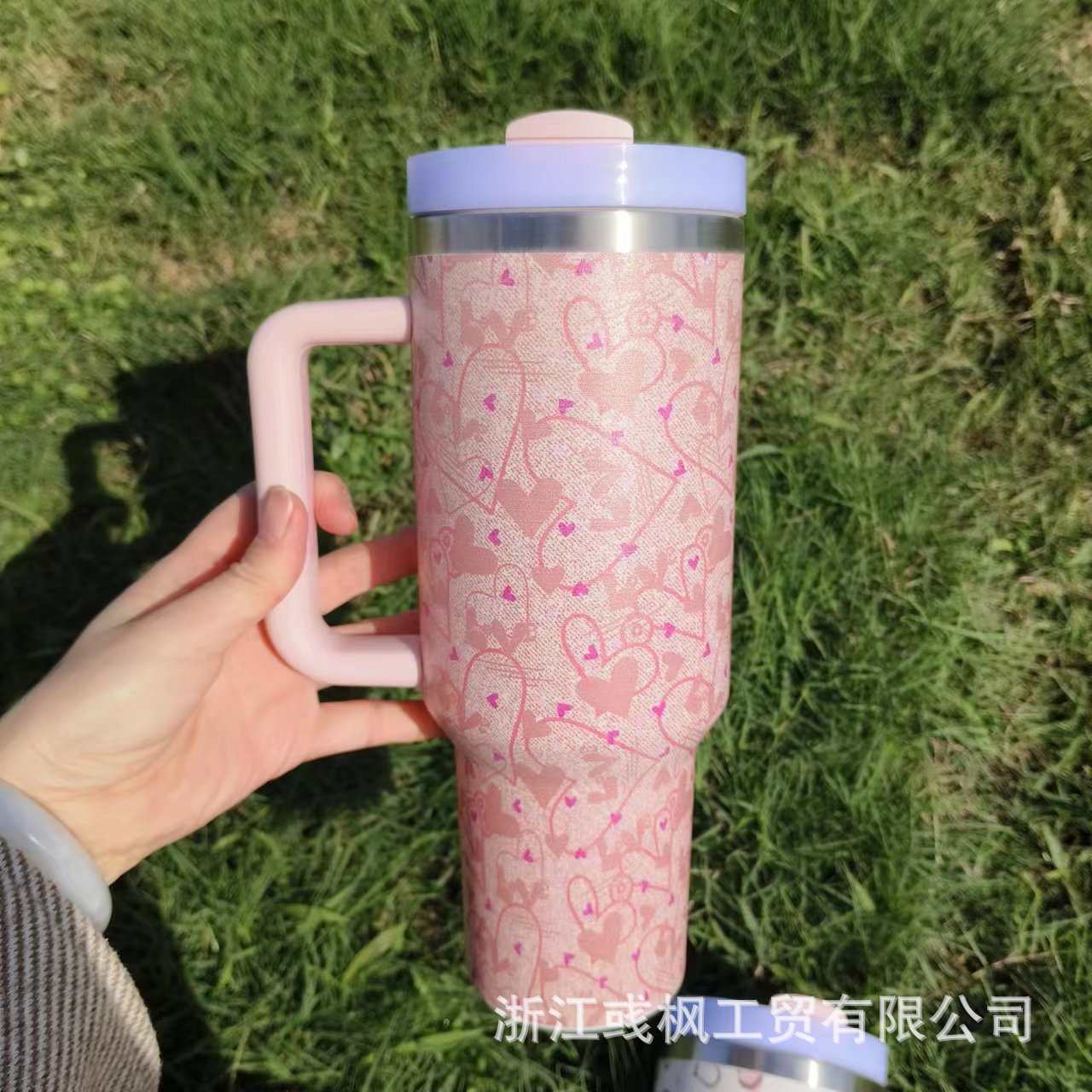 Wholesale Valentine's Day Car 40oz Car Cup Large Capacity with Handle Tumbler Thermos Cup