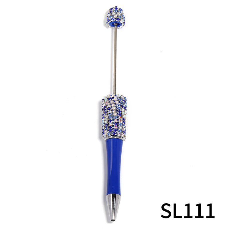 Wholesale Beadable Pens 10pcs Full Rhinestone Chain Beads Diy Rotating Ballpoint Pen