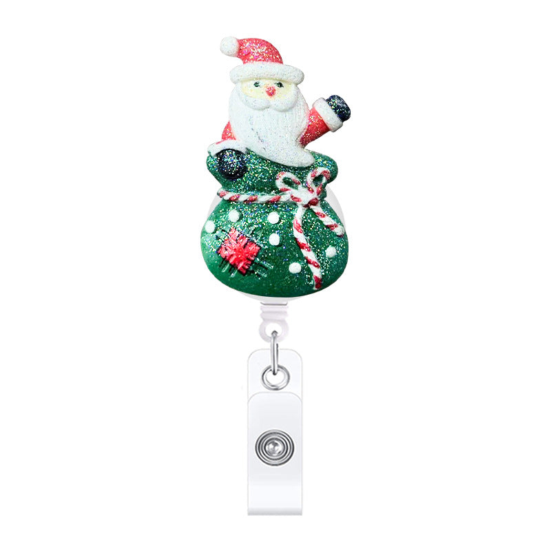 Llavero expandible de brillo de Navidad acrílico al por mayor