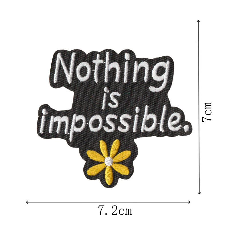 Wholesale Trendy Letter Quote Embroidered Patches No Sew Iron On DIY Accessory For Clothes Bags Towels 10 Pack