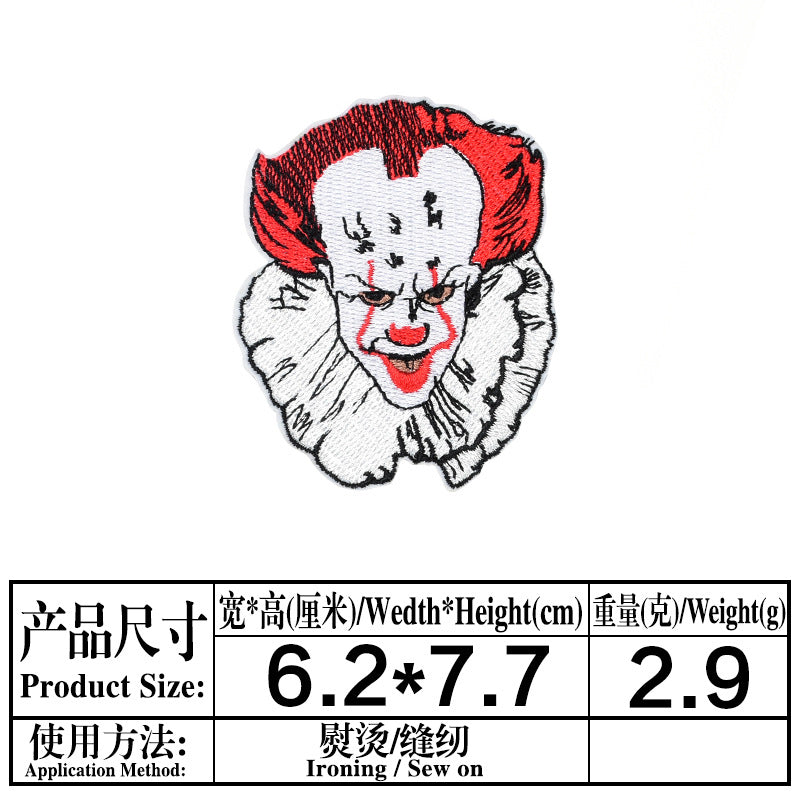 Wholesale Twill  Embroidered Patch y Clown Badge DIY Fashion Accessory for Coat Bag Hat